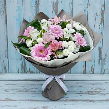 Букет цветов из:  Герберы, Альстромерии и Хризантемы в Новой Таволжанке