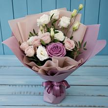 Букет цветов из:  Розы и Лизиантусы #REPLACE_PRED# Новой Таволжанке