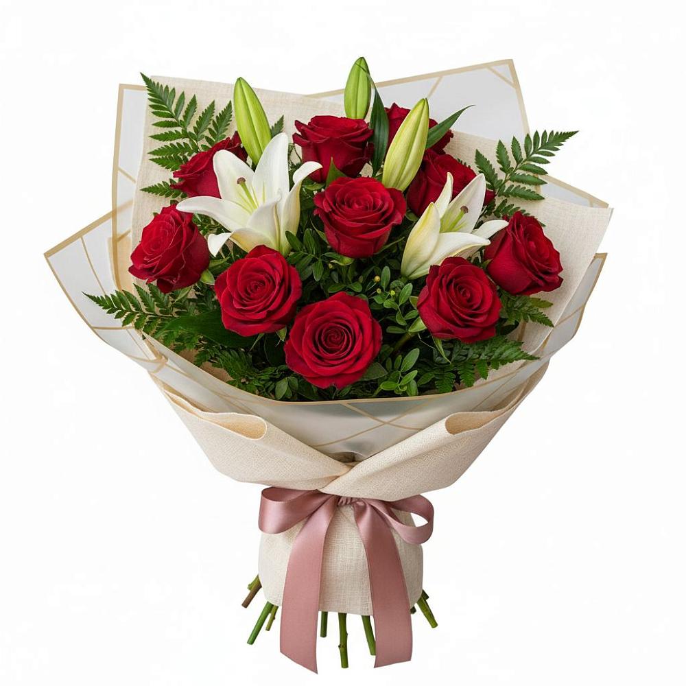 Букет цветов из: Лилии и Розы в Новой Таволжанке