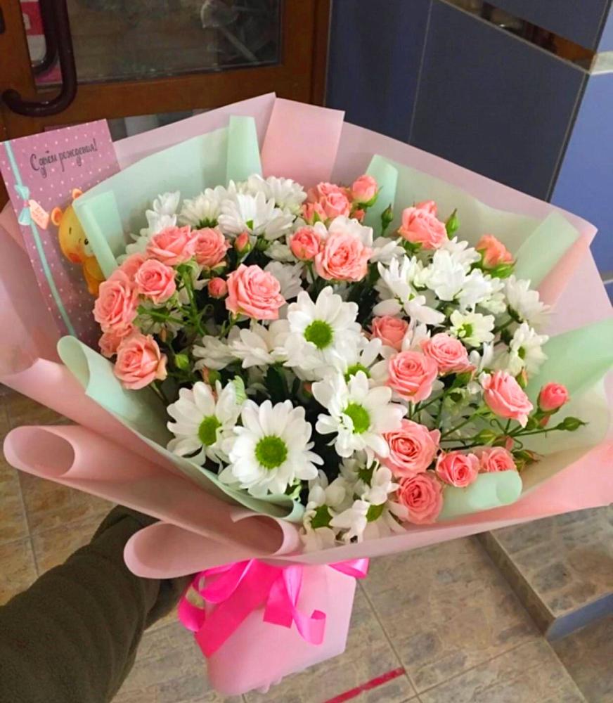 Букет цветов из: Розы и Хризантемы в Новой Таволжанке