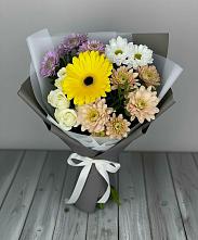 Букет цветов из:  Розы, Герберы и Хризантемы #REPLACE_PRED# Новой Таволжанке