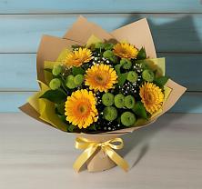 Букет цветов из:  Герберы и Хризантемы в Новой Таволжанке