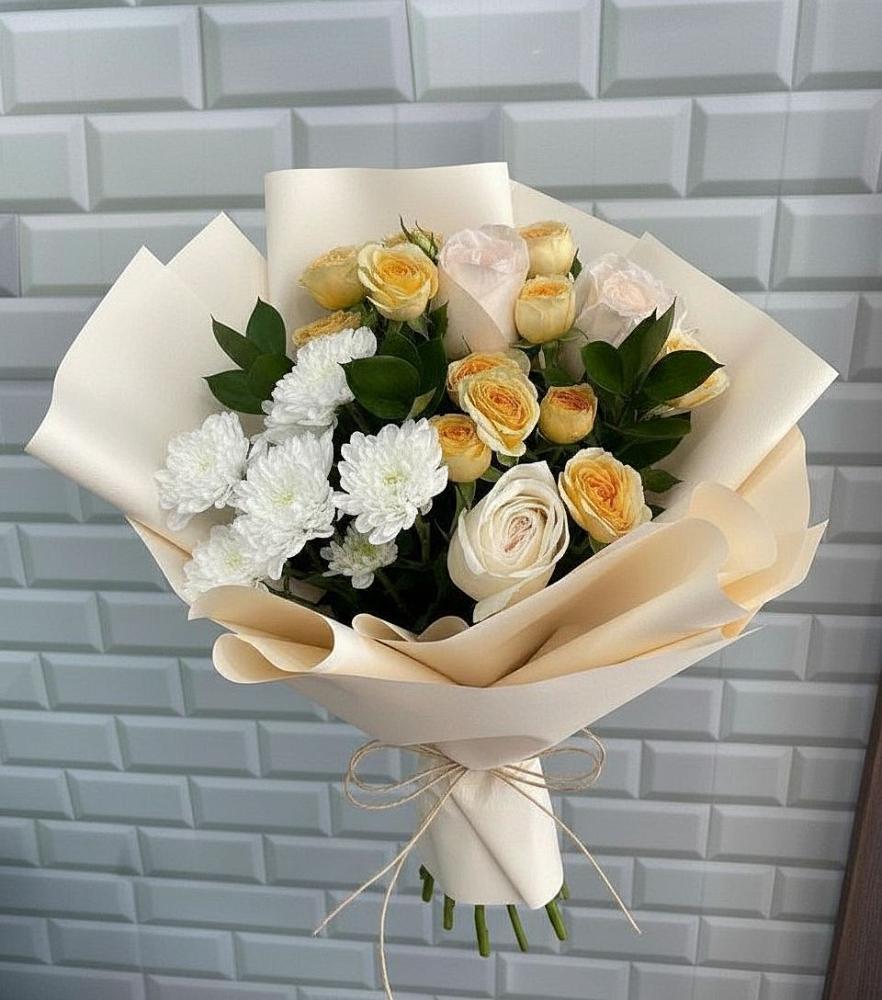 Букет цветов из: Розы и Хризантемы в Новой Таволжанке