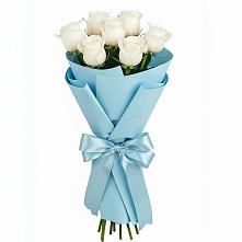 Букет 7 белых роз Проуд в Новой Таволжанке