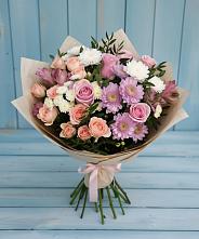 Букет цветов из:  Хризантемы, Розы и Альстромерии в Новой Таволжанке