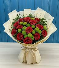 Букет цветов из:  Розы и Хризантемы в Новой Таволжанке