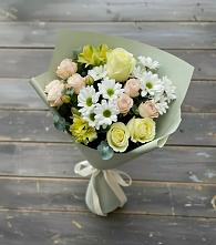 Букет цветов из:  Альстромерии, Розы и Хризантемы в Новой Таволжанке