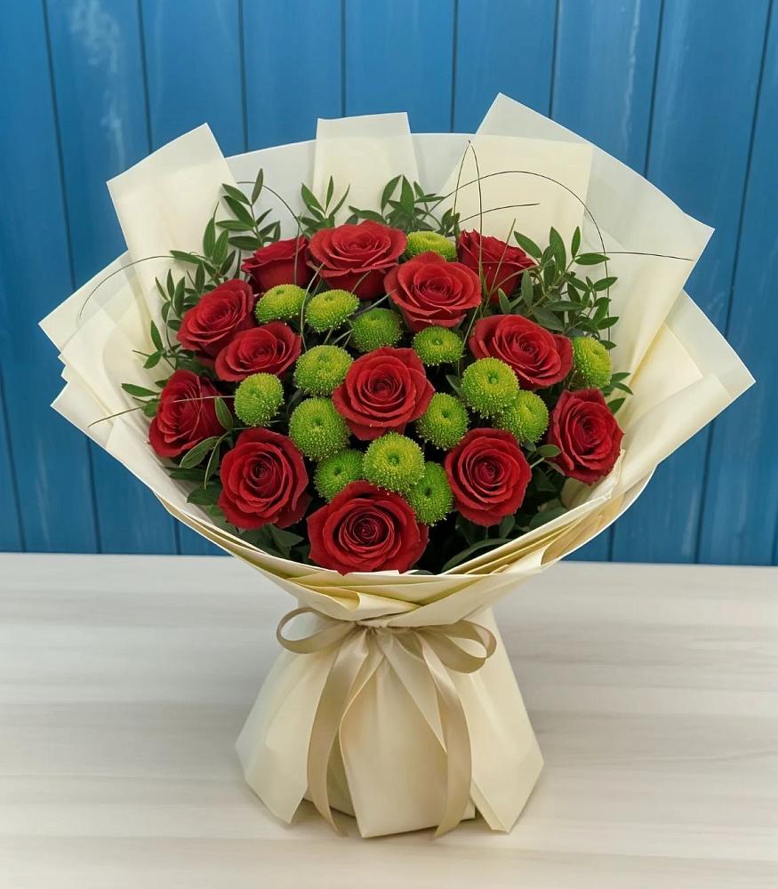 Букет цветов из: Розы и Хризантемы в Новой Таволжанке